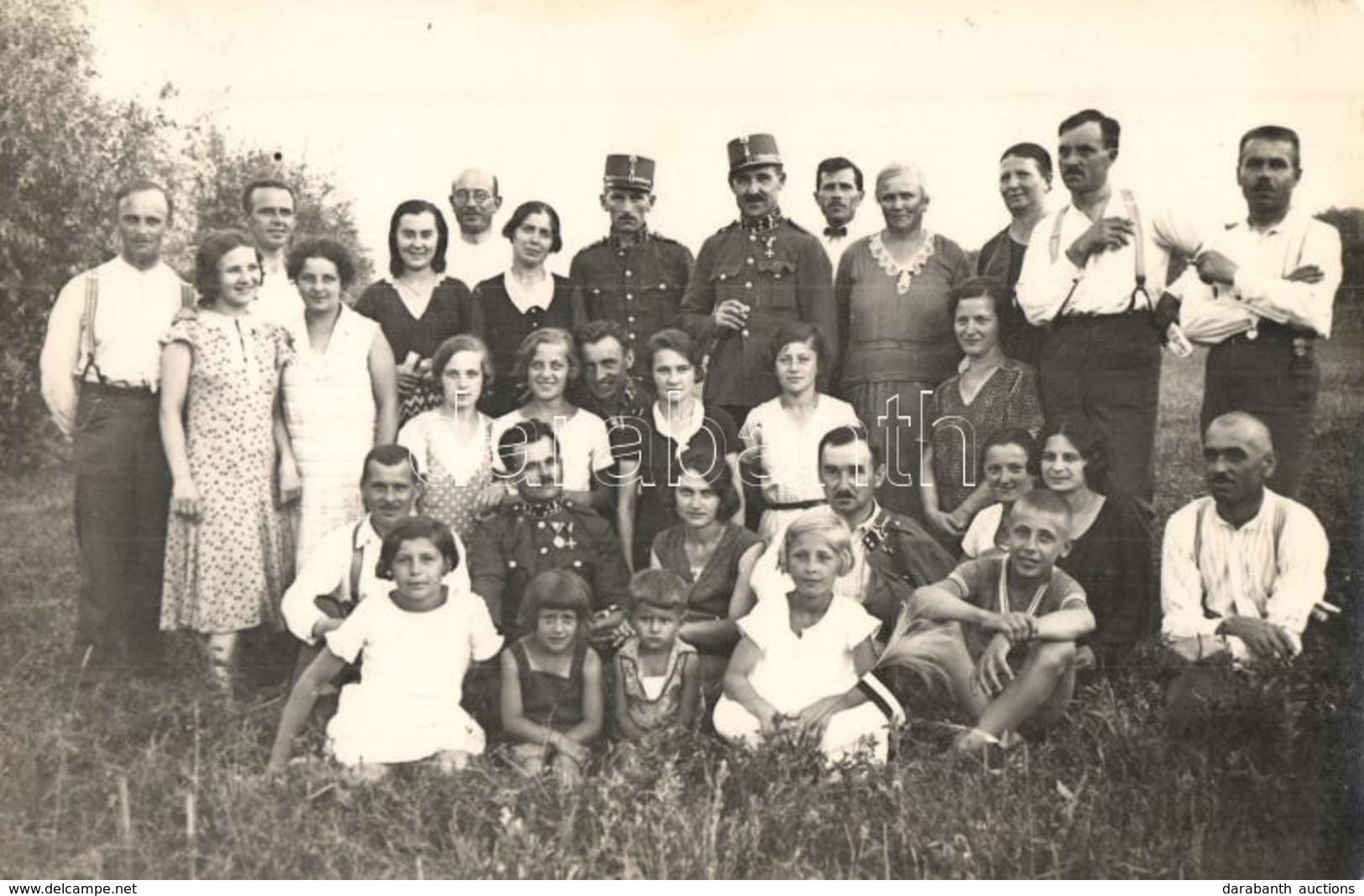 * T2/T3 1934 Algyő, Szegedi Csendőr Altisztek Társasága A Kirándulás Alkalmával. Group Photo  (Rb) - Zonder Classificatie