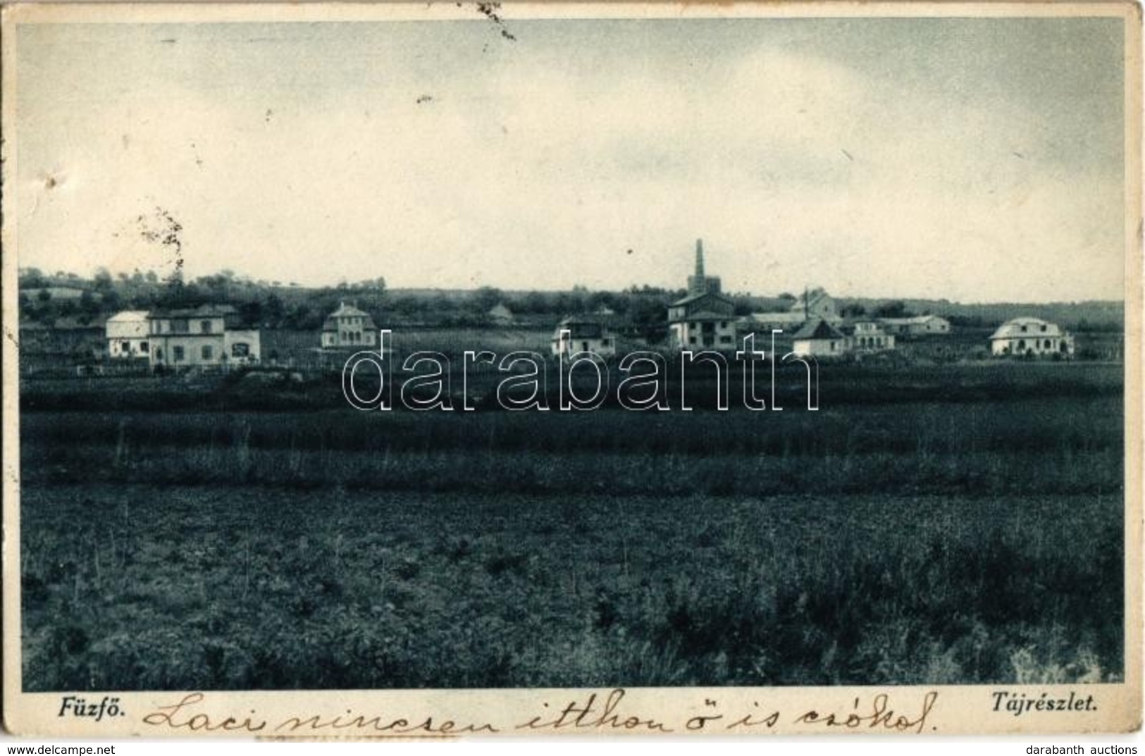 T3 1936 Balatonfűzfő, Fűzfő; Tájrészlet Nyaralókkal (apró Lyuk / Tiny Hole) - Zonder Classificatie