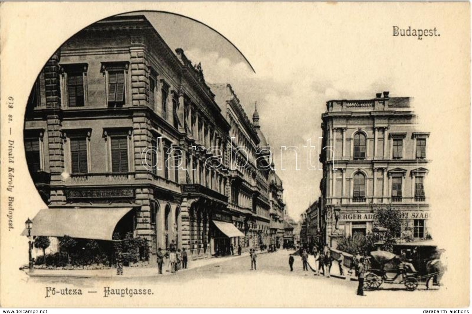 ** T2/T3 Budapest I. Fő Utca, Berger Adolf Férfi Szabó üzlete, Takarékpénztár. Divald Károly 632. - Non Classés