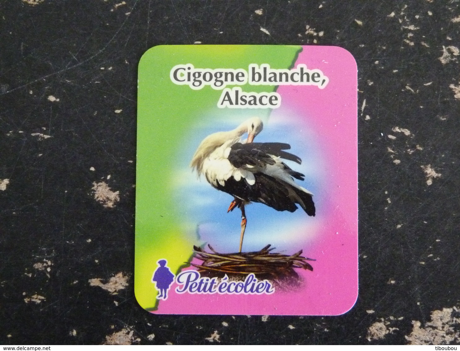 MAGNET PETIT ECOLIER CIGOGNE BLANCHE OISEAU ECHASSIER ALSACE - Publicitaires