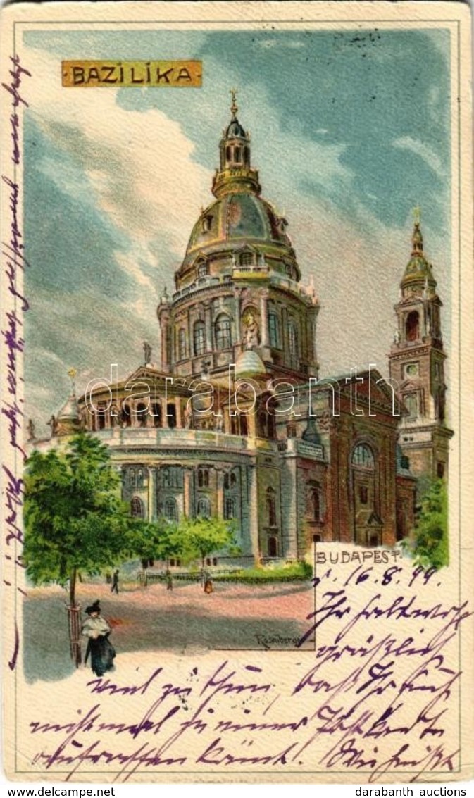 T2/T3 1899 Budapest V. Bazilika. Litho S: Rosenberg (EK) - Non Classés