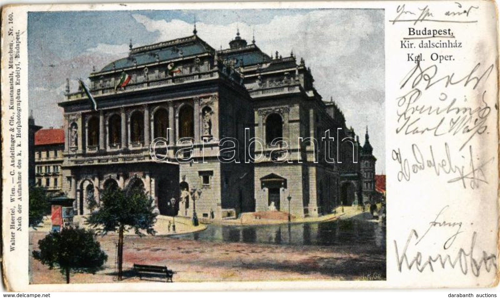 T3 1899 Budapest VI. Királyi Dalszínház, Walter Haertel C. Andelfinger & Cie. Kunstanstalt Nr. 160. (kopott élek / Worn  - Zonder Classificatie