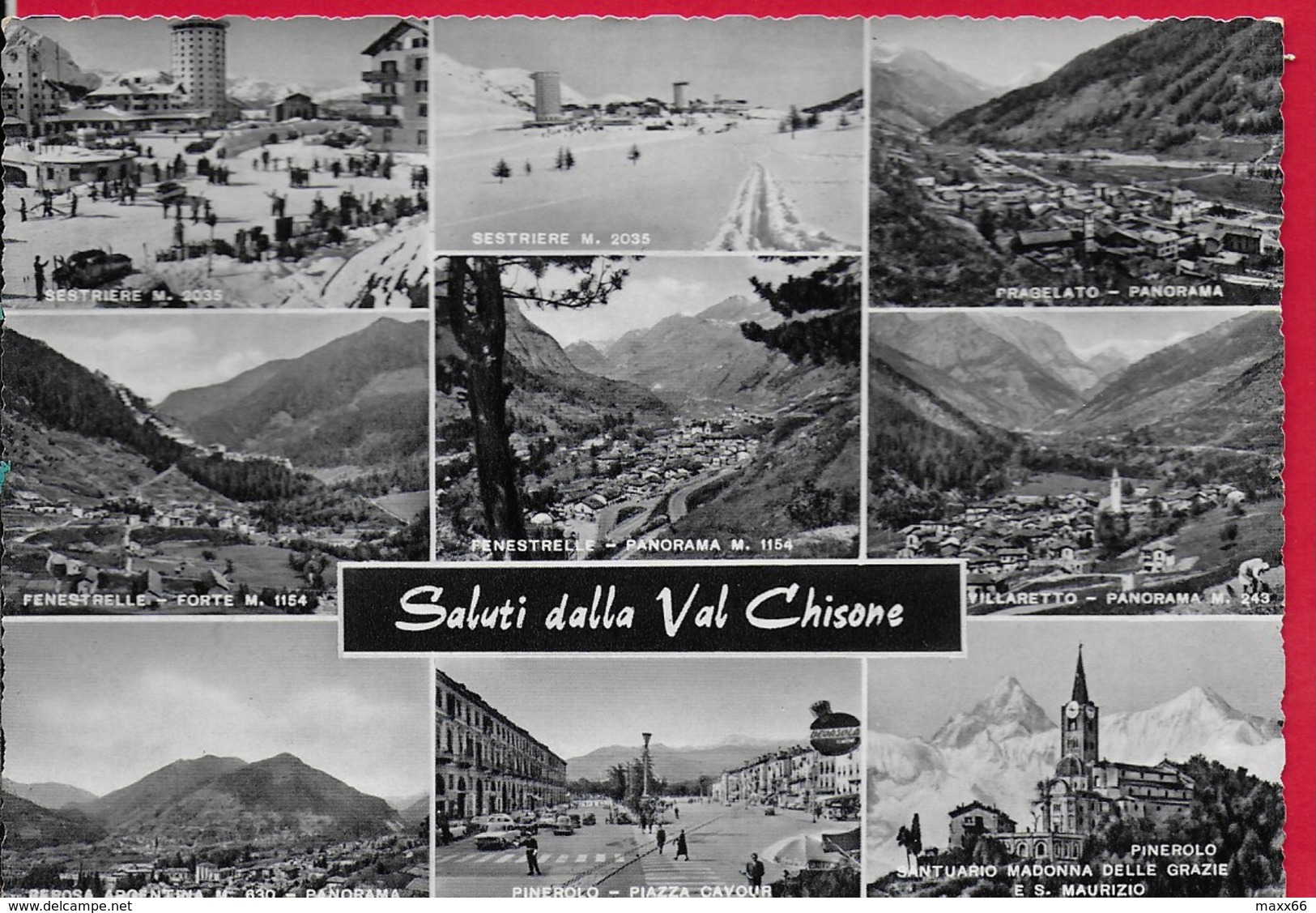 CARTOLINA VG ITALIA - Saluti Dalla Val Chisone (TO) - Vedutine Multivue - 10 X 15 - ANN. 1963 - Saluti Da.../ Gruss Aus...