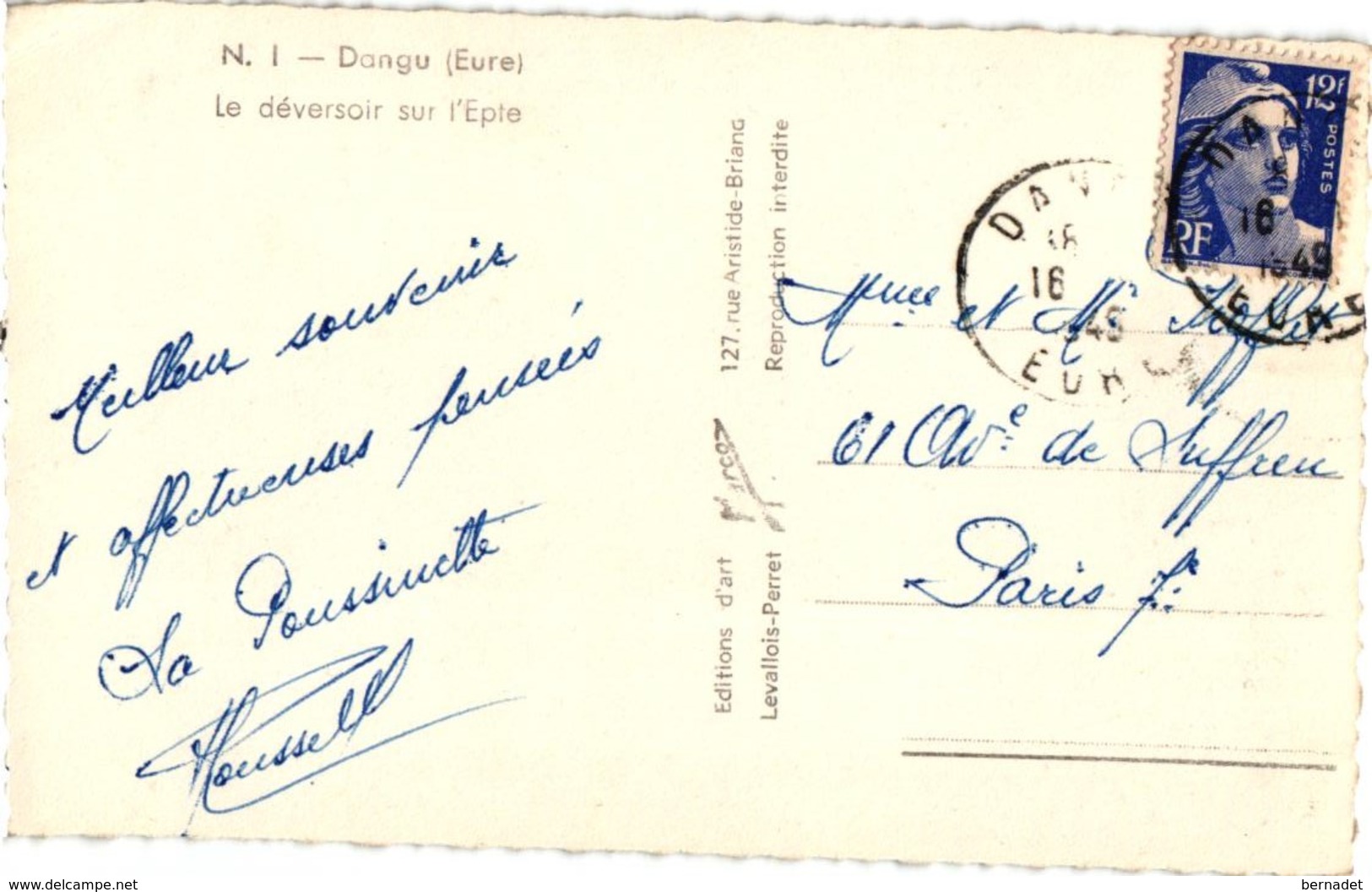 27 .. DANGU .. LE DEVERSOIR SUR L'EPTE .. 1949 - Dangu