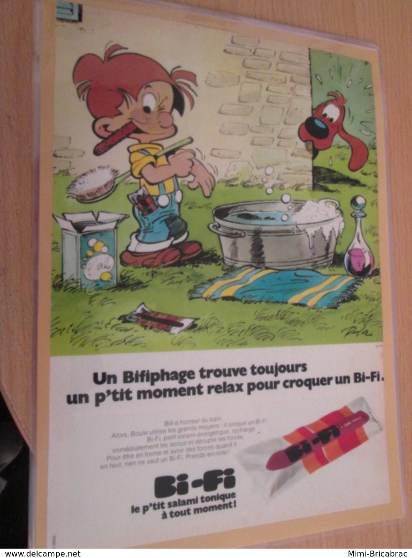 DIV415 : Clipping PAGE DE REVUE TINTIN / SPIROU ANNEES 60/70 EN COULEURS : BOULE ET BILLE SAUCISSON BI-FI - Boule Et Bill