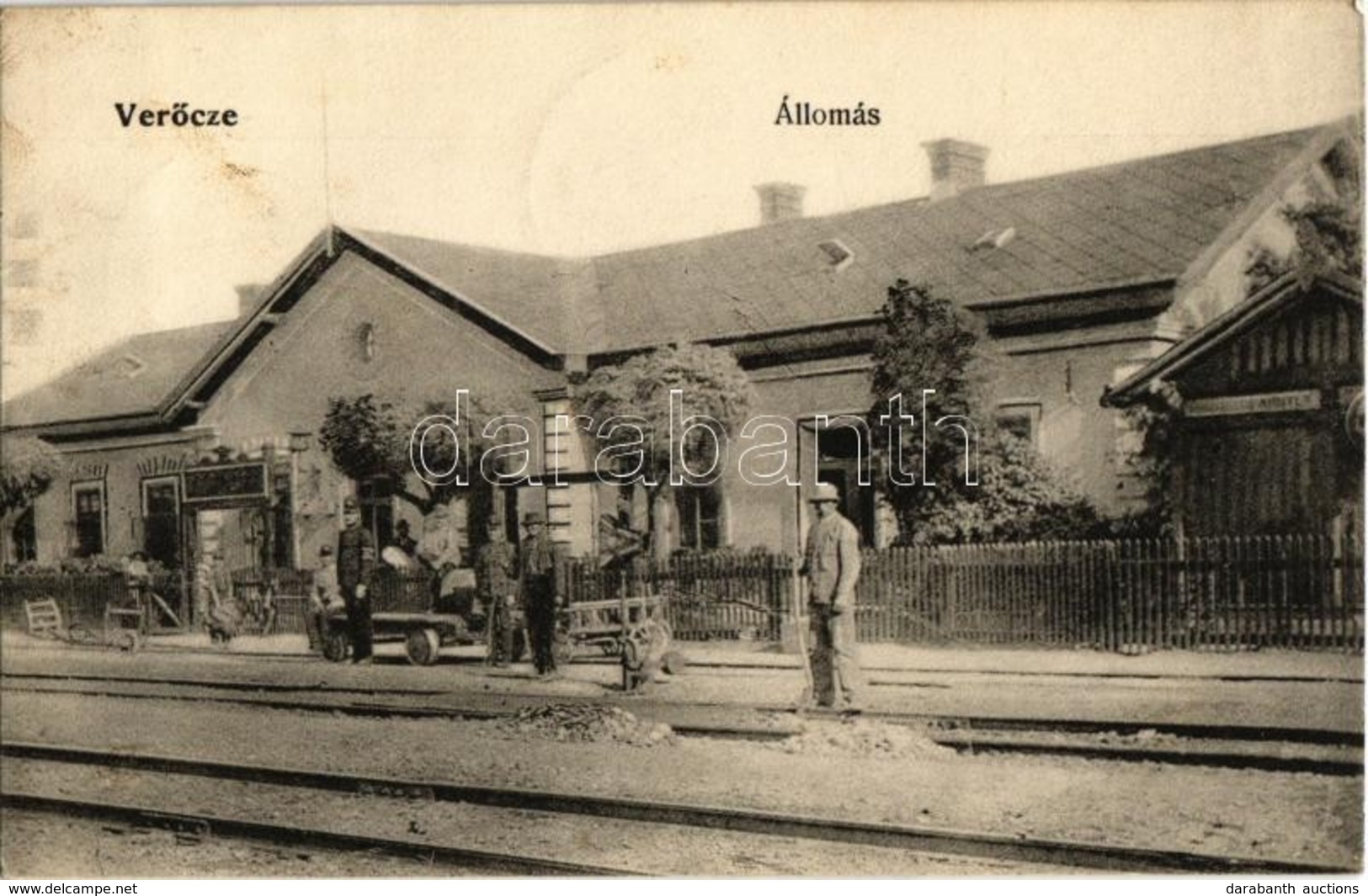 T2 1906 Verőce, Vasútállomás, Vasutasok, Hajtány - Zonder Classificatie