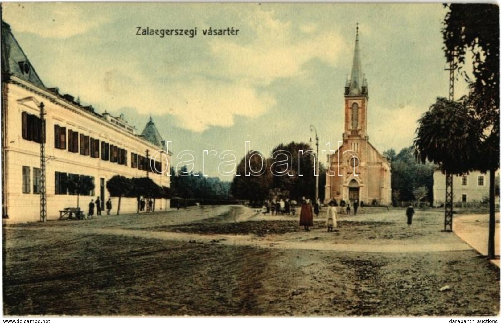 ** T2 1913 Zalaegerszeg, Vásártér, M. Kir. Csendőr Laktanya, Evangélikus Templom. Kiadja Fülöp János - Non Classés