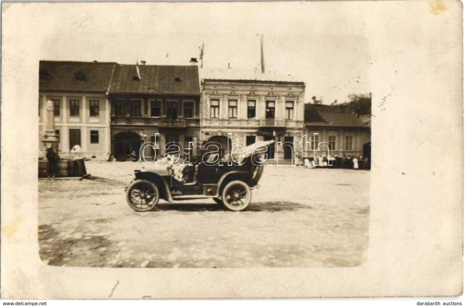 * T2 1909 Abrudbánya, Abrud;  Fő Tér, Rosenberg Gyula Országgyűlési Képviselő Automobilja / Automobile Of Gyula Rosenber - Non Classés