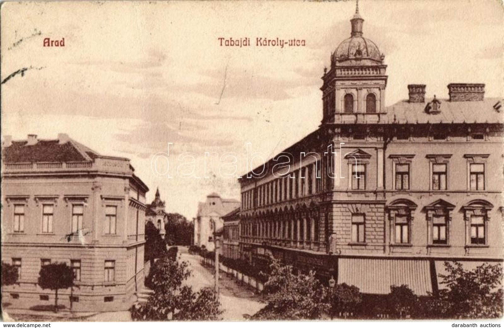 T3 1911 Arad,  Tabajdi Károly Utca, Berta Testvérek üzlete / Street View With Shop (fa) - Non Classés