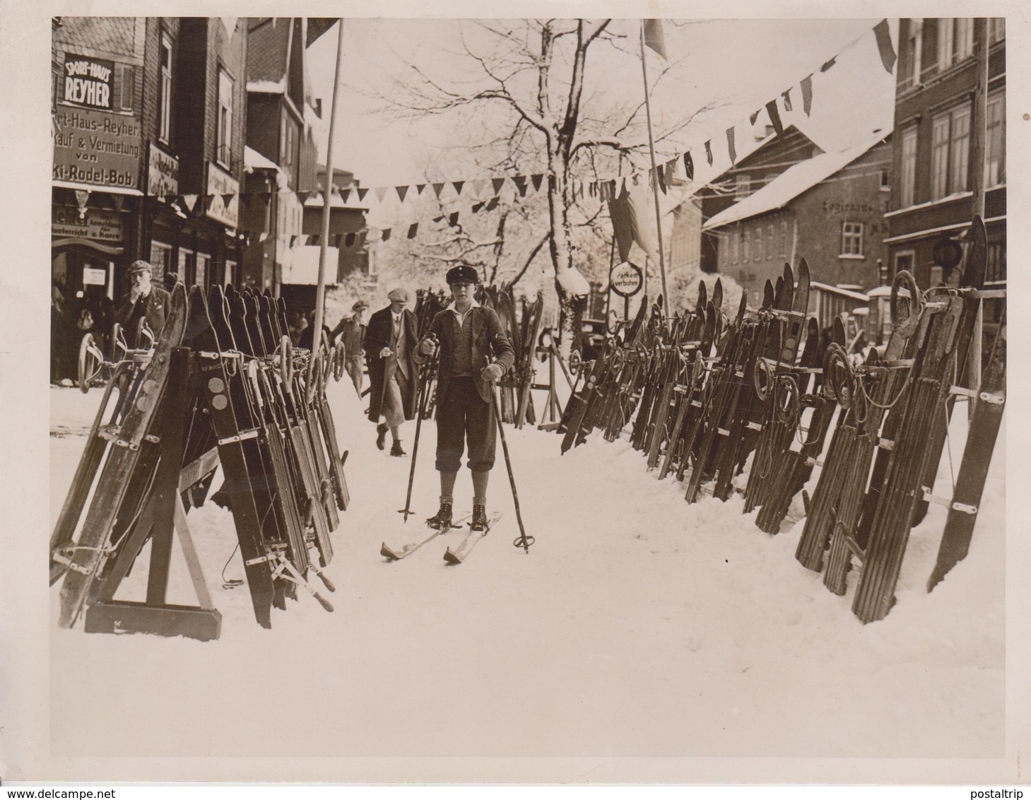 SKIS OR SLEDGE OBERHOF GERMANY ALEMAÑA 20 * 15 CM Fonds Victor FORBIN 1864-1947 - Lugares