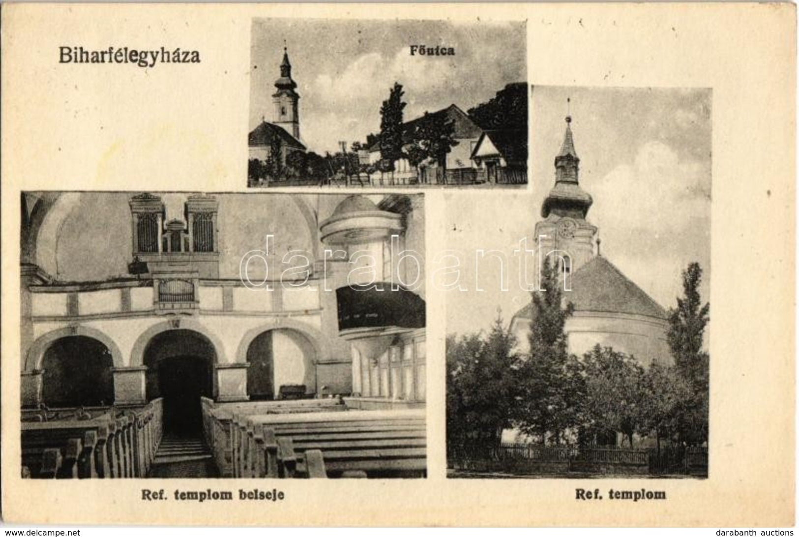 ** T1 Biharfélegyháza, Rosiori; Fő Utca, Református Templom és Belső / Main Street, Calvinist Church Interior - Zonder Classificatie