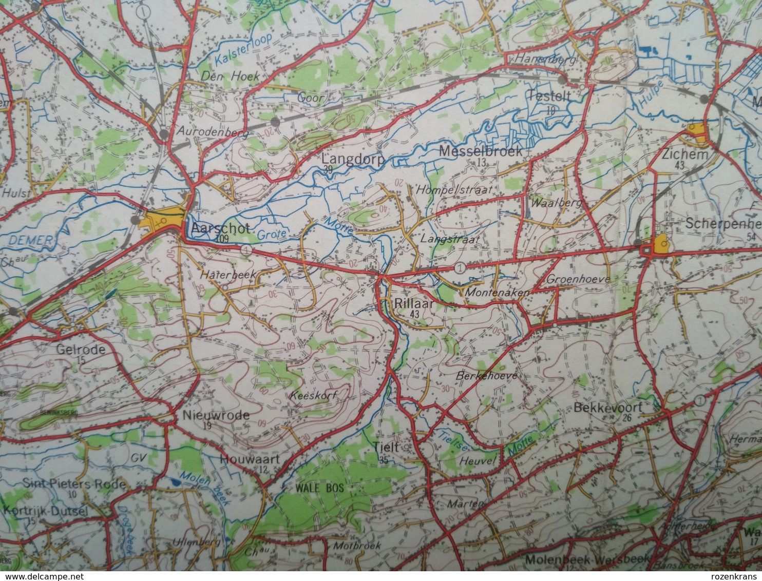 Topografische kaart STAFKAART Hasselt Hageland Diest Zichem Bekkevoort Aarschot Lier Mol Leopoldsburg Kamp Herentals