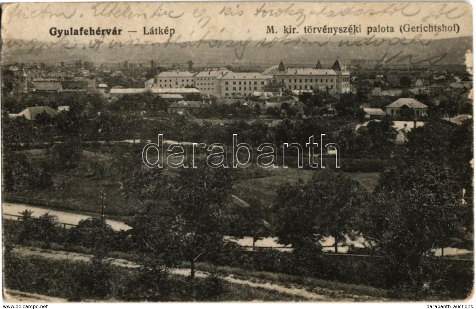 * T2/T3 1918 Gyulafehérvár, Alba Iulia; M. Kir. Törvényszéki Palota. Kiadja Weiss Bernát / Gerichstshof / Court Palace ( - Sin Clasificación