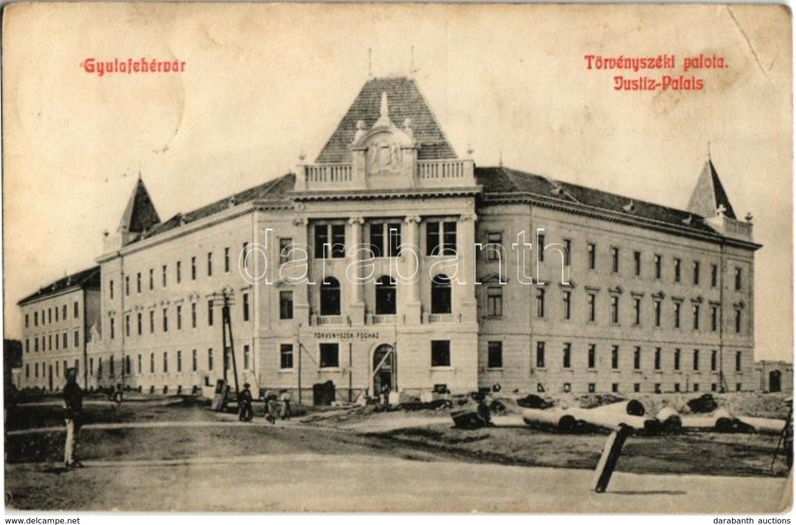 * T2/T3 1915 Gyulafehérvár, Alba Iulia; Törvényszéki Palota és Fogház / Justiz-Palais / Court, Jail, Prison (Rb) - Non Classés