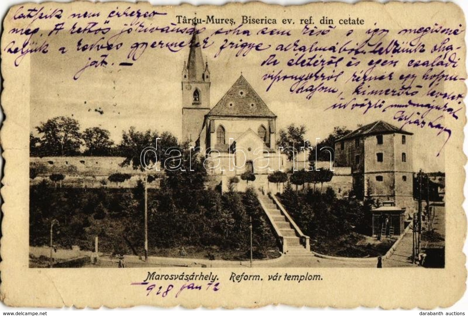 T2/T3 1918 Marosvásárhely, Targu Mures; Református Vártemplom / Calvinist Castle Church (EB) - Zonder Classificatie