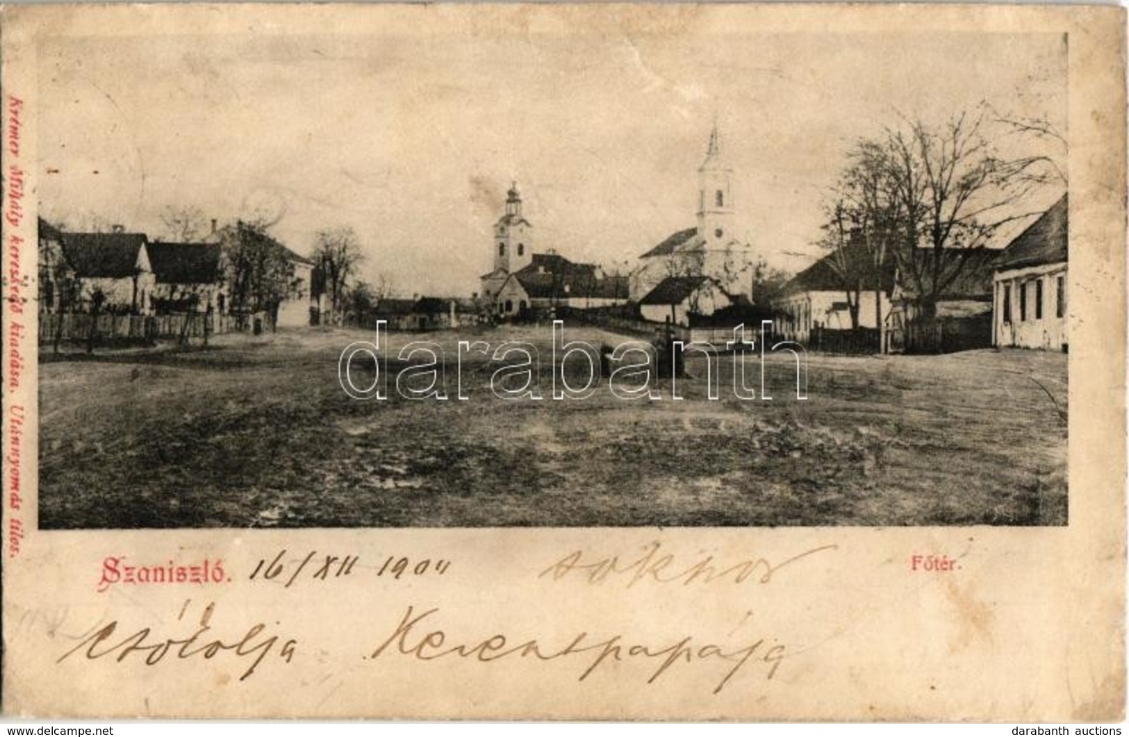 T3/T4 1904 Szaniszló, Sanislau, Stanislau; Fő Tér, Katolikus és Református Templomok. Kiadja Krémer Mihály / Main Square - Zonder Classificatie