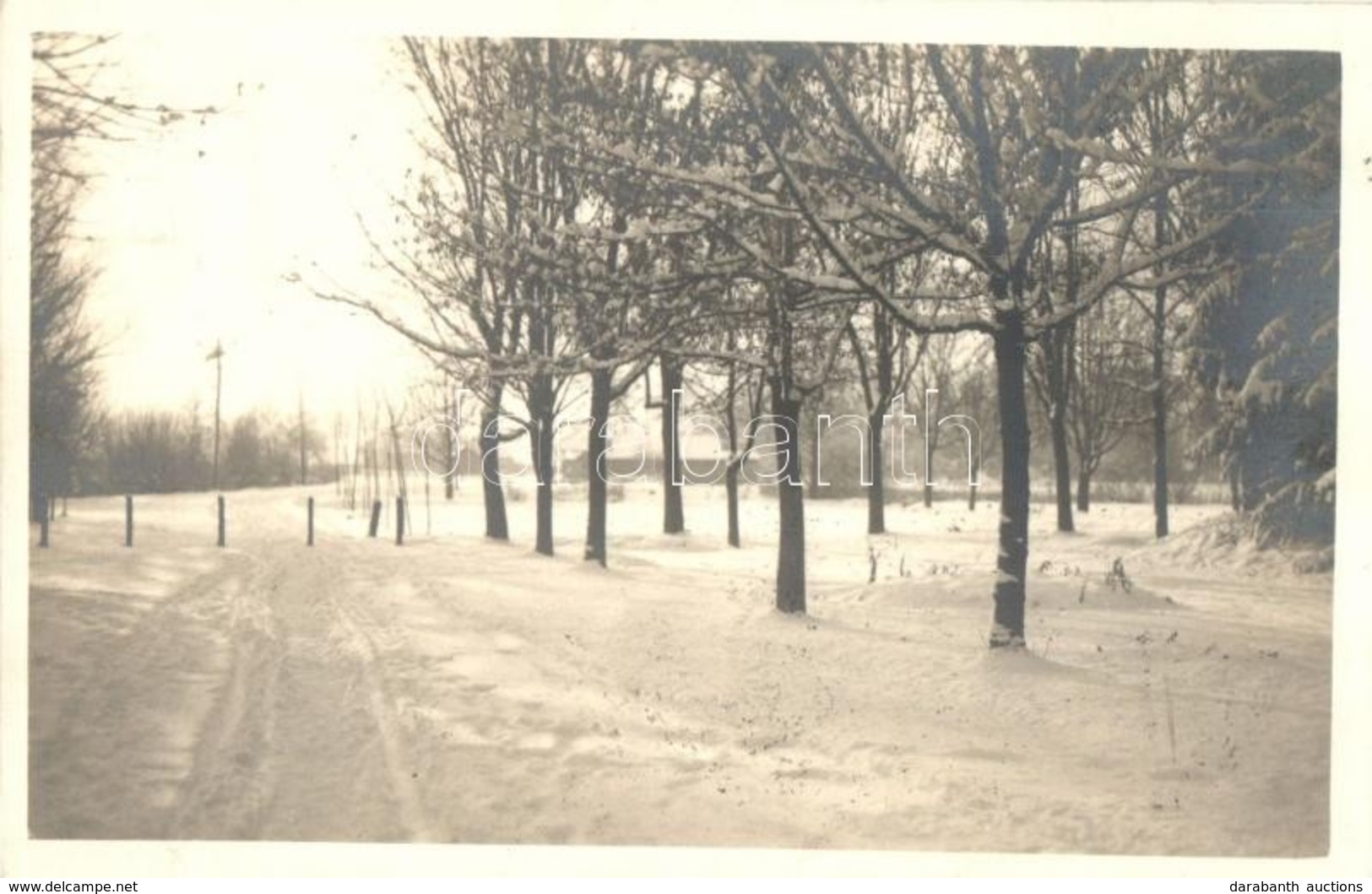 * T1/T2 Székelyudvarhely, Odorheiu Secuiesc; Sétatér Télen, Kovács István Fényképész Felvétele / Park In Winter, Photo ' - Non Classés