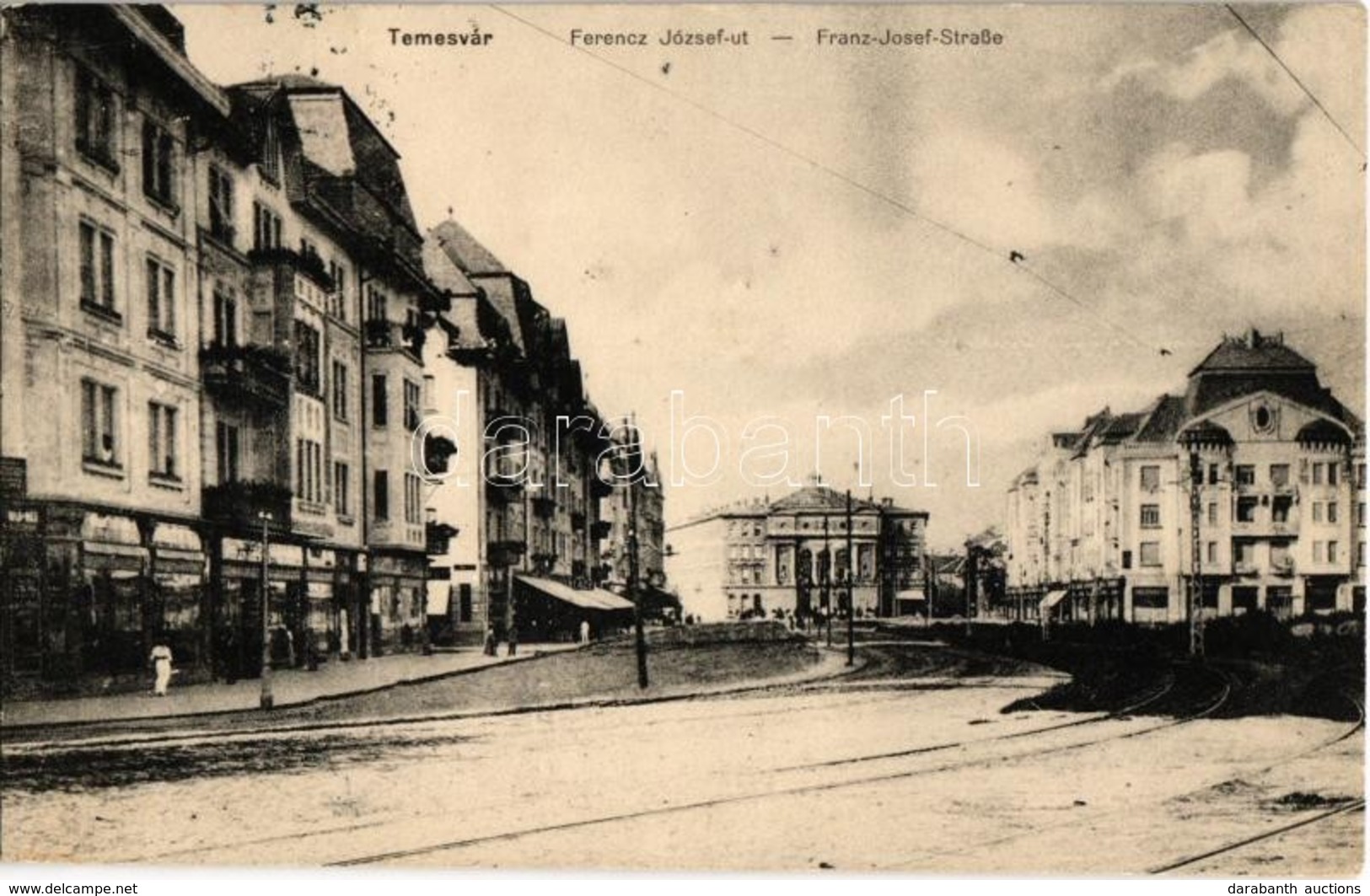 * T2 1918 Temesvár, Timisoara; Ferenc József út, üzletek / Franz Josef Straße / Street View, Shops - Non Classés