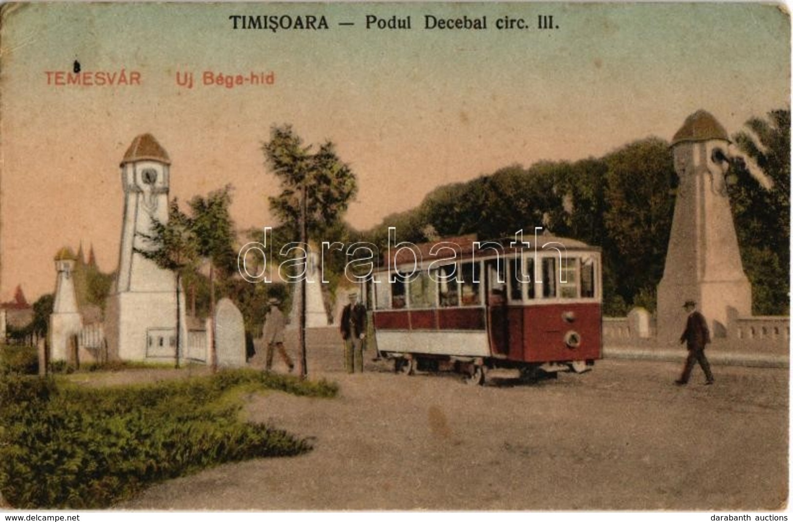 ** T2/T3 Temesvár, Timisoara; Új Béga Híd, Villamos / Podul Decebal Circ. III. / New Bridge With Tram  (Rb) - Non Classés