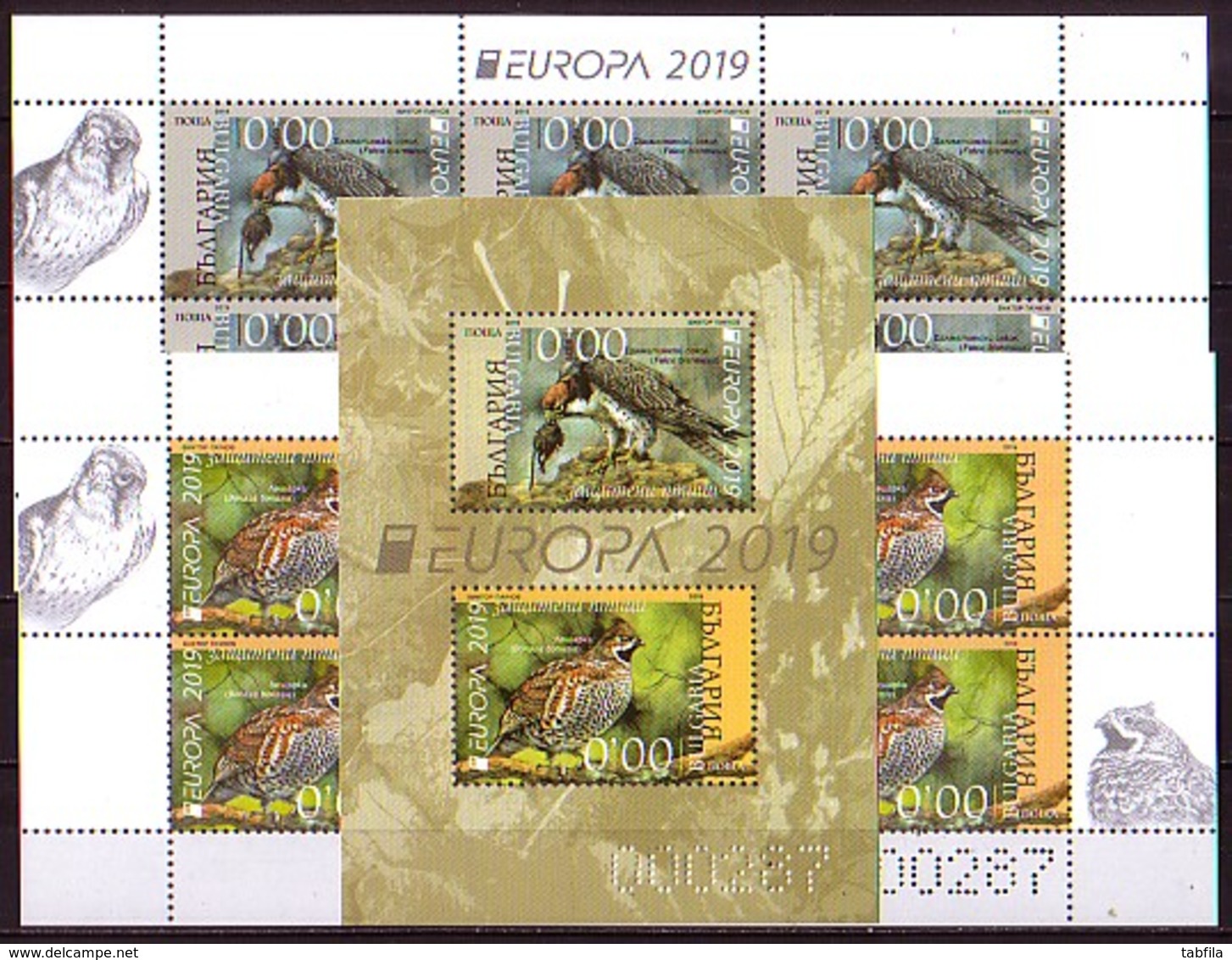 BULGARIA \ BULGARIE - 2019 - Europa-CEPT - Oiseaux Protégés - Bl + 2 PF Souv. - 2019