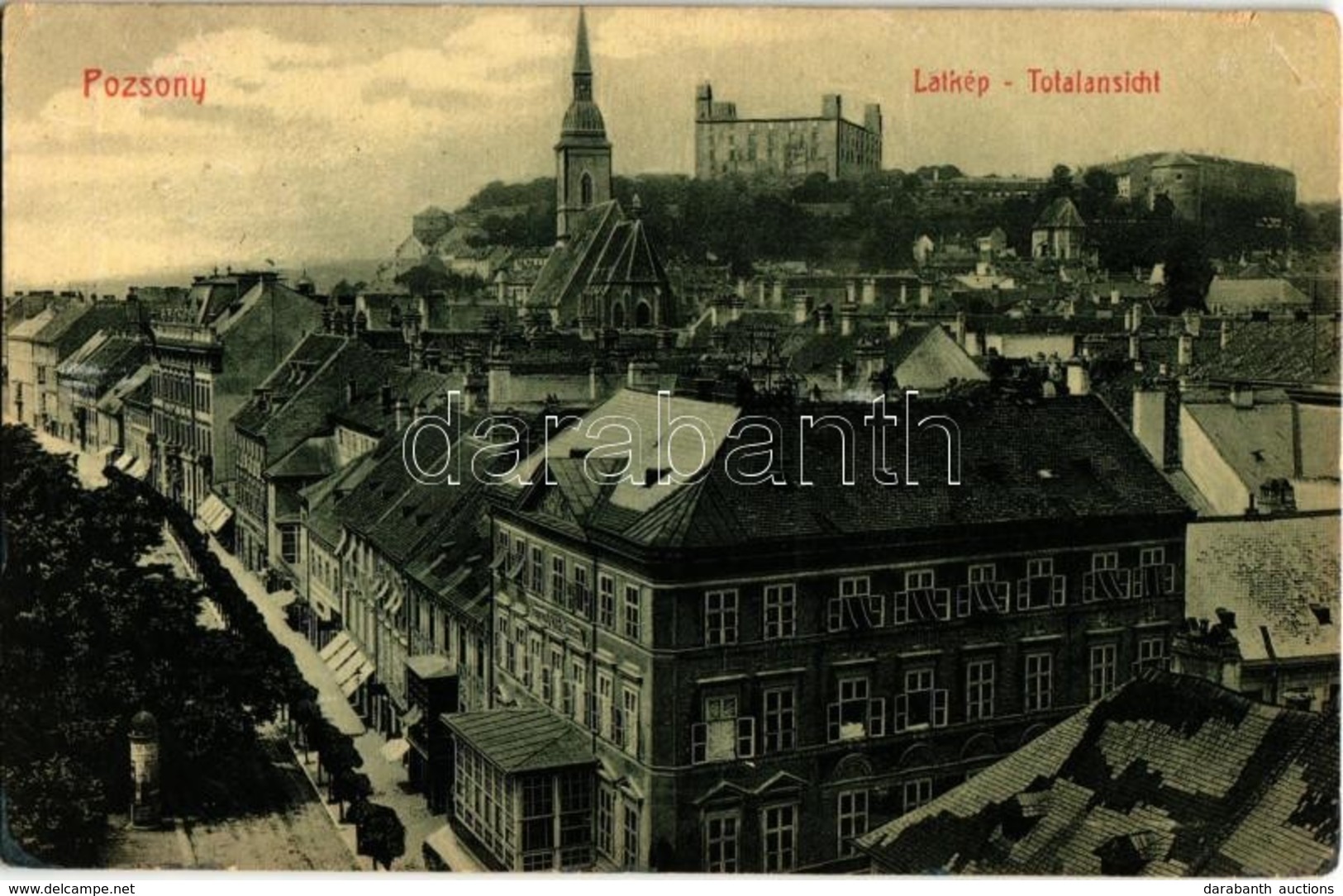 T2/T3 1909 Pozsony, Pressburg, Bratislava; Látkép, Vár. W. L. Bp. 656. Kiadja Josef Skoda / General View, Castle (EK) - Non Classés