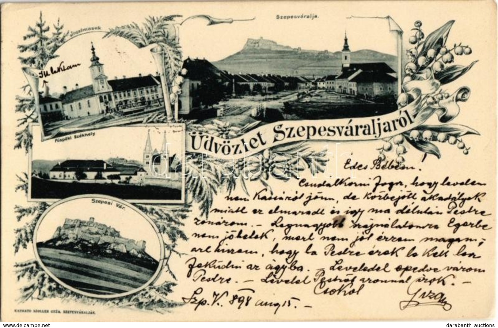 * T4 1898 Szepesváralja, Spisské Podhradie;  Irgalmasok Temploma, Püspöki Székhely és Székesegyház (Szepeshely), Szepesi - Non Classés