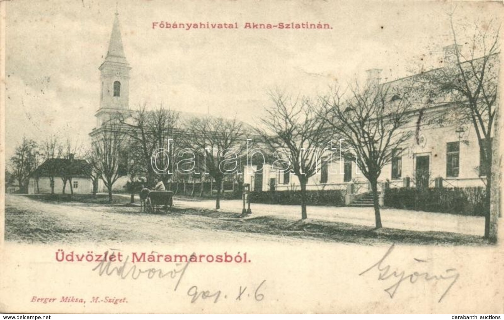 T2/T3 Aknaszlatina, Slatinské Doly, Solotvyno; Főbányahivatal, Templom, Utcakép / Mine Office, Church, Street (EK) - Unclassified