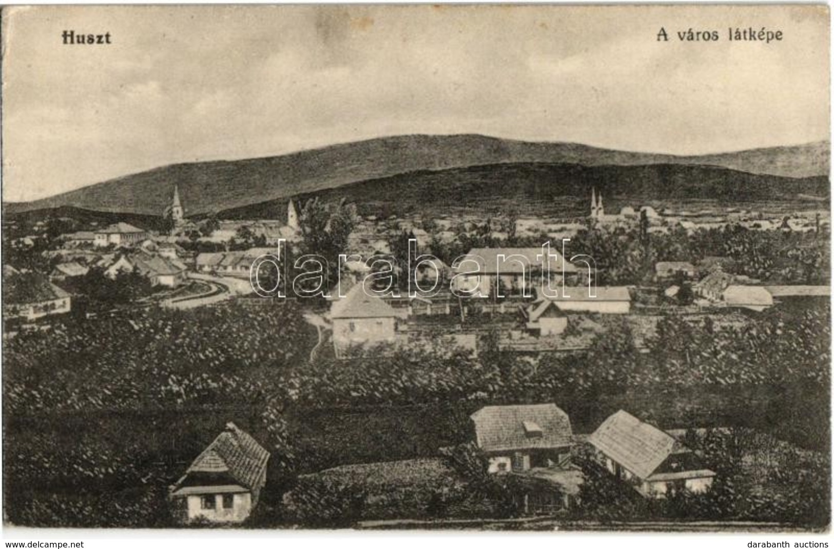 T2 1915 Huszt, Chust, Khust; Látkép. Mandlovits Lipót Kiadása / General View - Non Classés