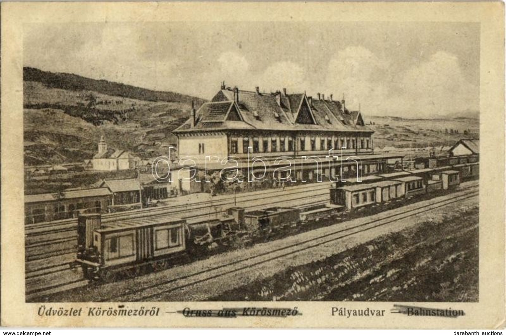 T2 1916 Kőrösmező, Jaszinya, Jasina, Yasinia (Máramaros); Vasútállomás, Vonatok / Bahnhof / Railway Station, Trains - Zonder Classificatie