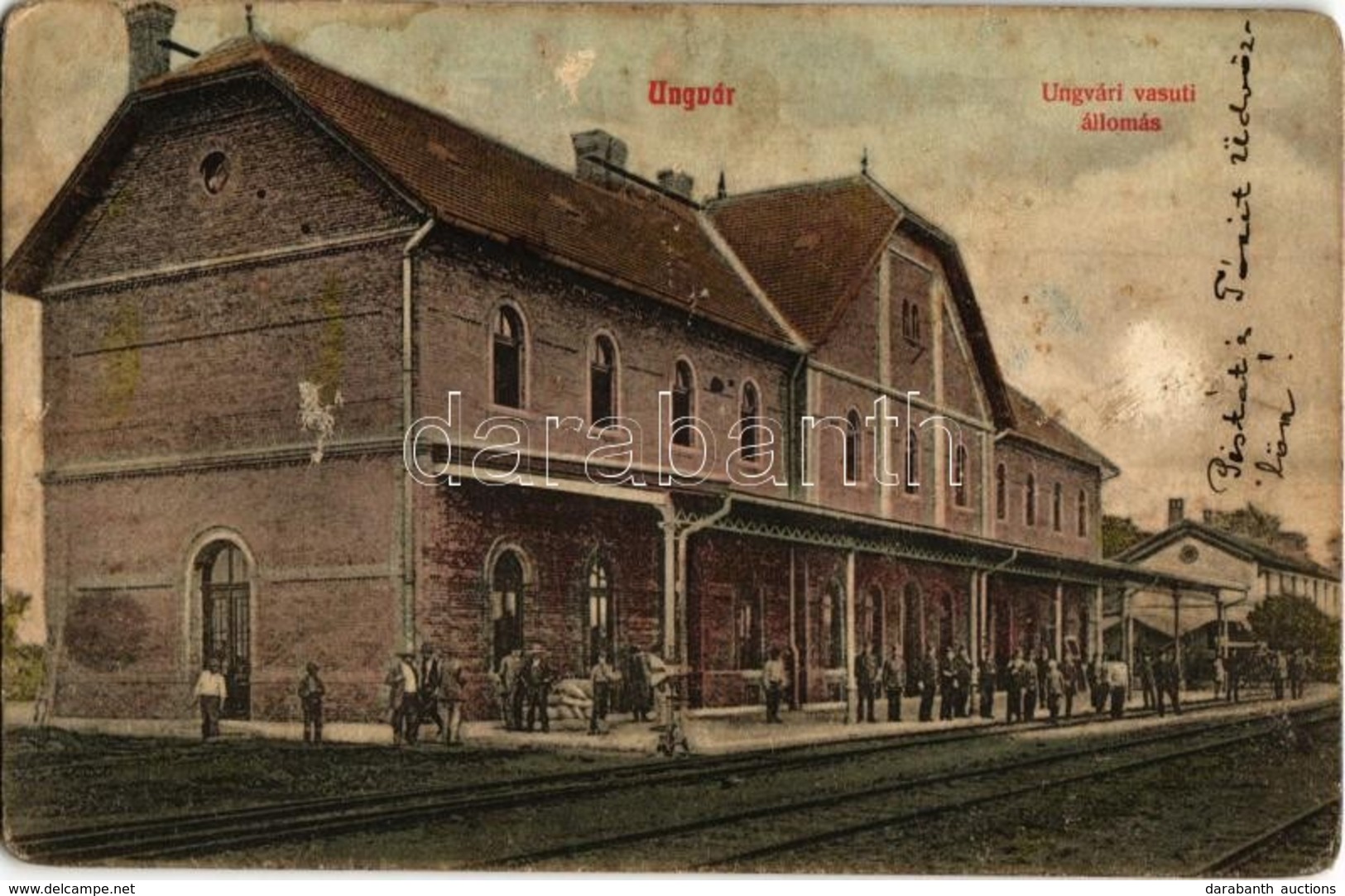 * T2/T3 Ungvár, Uzshorod, Uzhorod; Vasútállomás / Bahnhof / Railway Station (kopott Felület / Worn Surface) - Zonder Classificatie