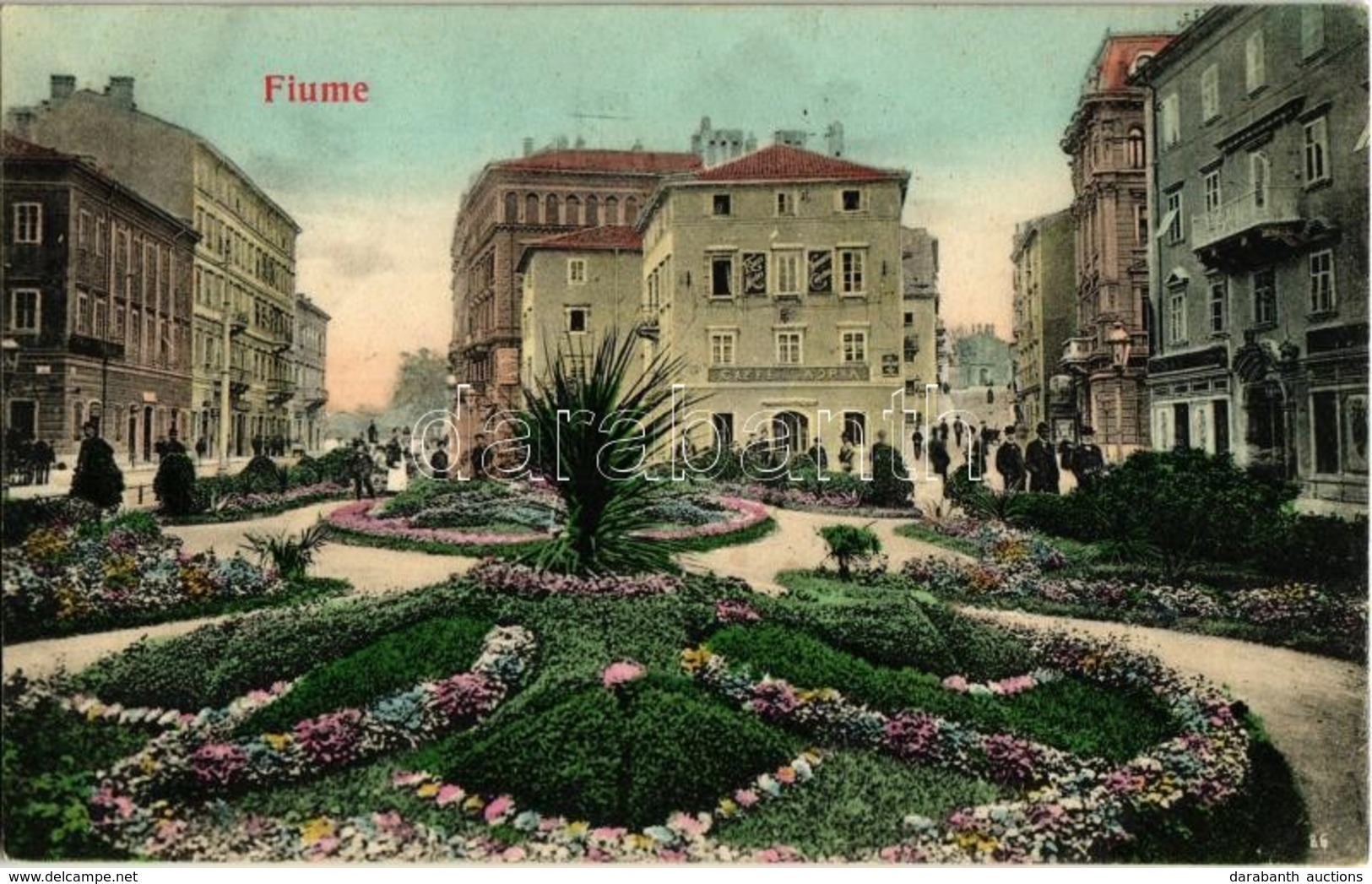 T2 1906 Fiume, Rijeka; Caffe Adria / Cafe With Park - Unclassified
