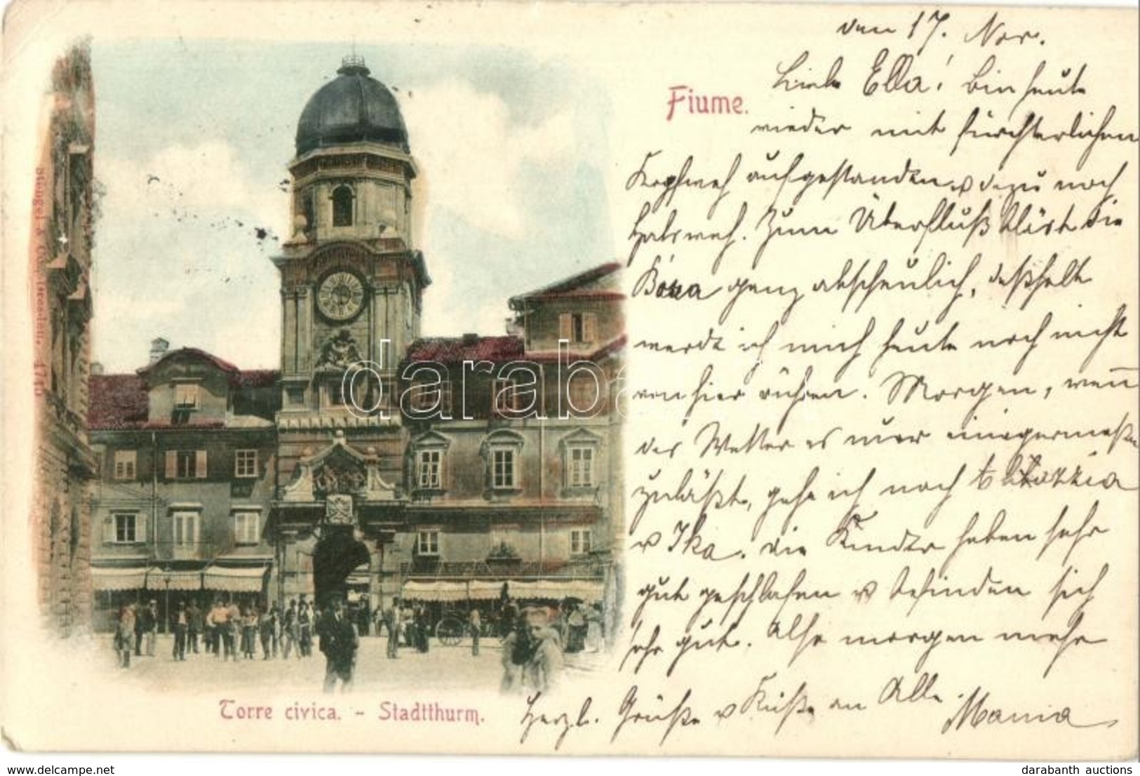 T2/T3 1899 Fiume, Torre Civica / Stadtthurm / Town Tower (EK) - Non Classés
