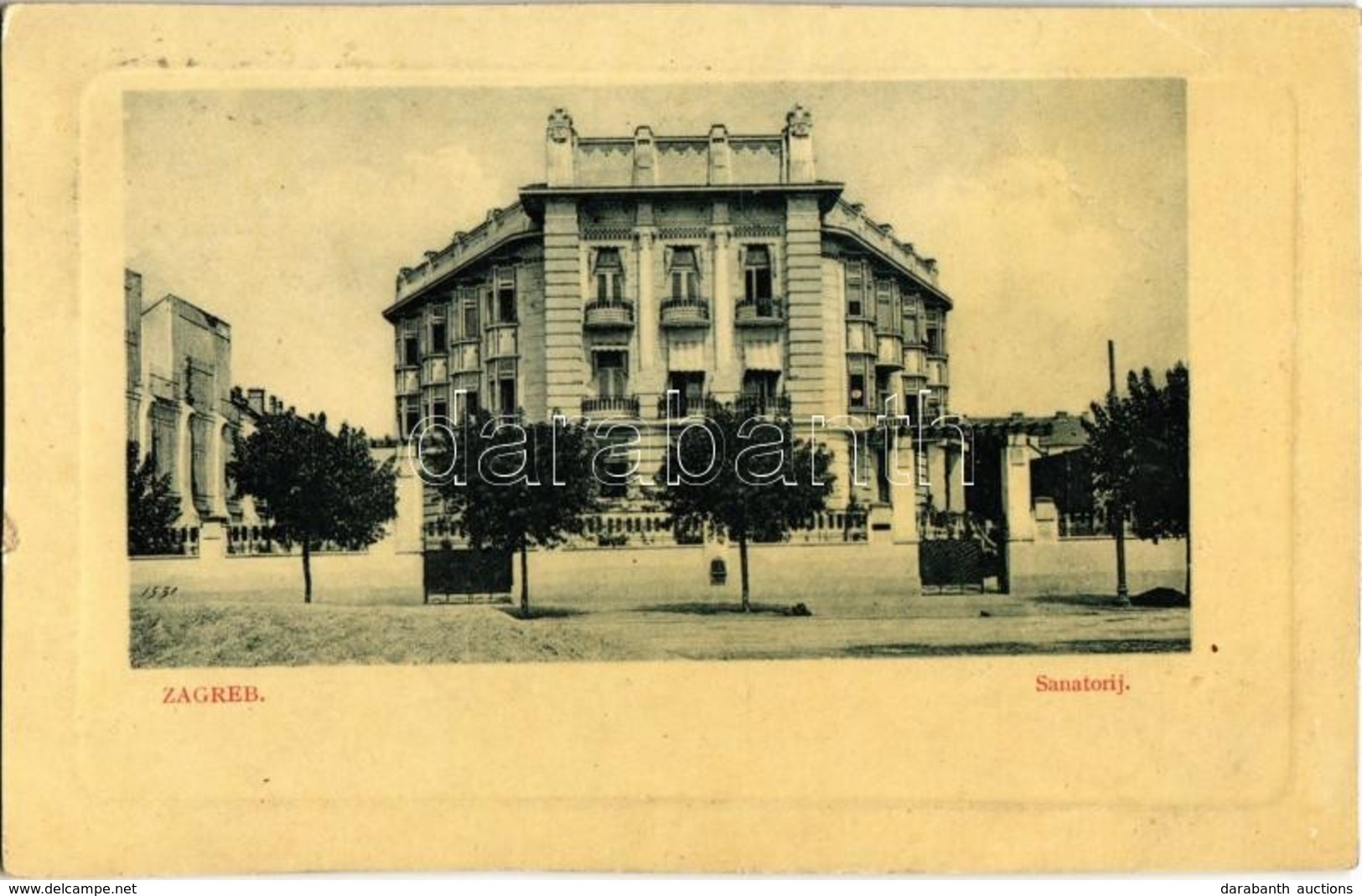 T3 1914 Zagreb, Zágráb; Sanatorij / Szanatórium. W. L. Bp. 7479. / Sanatorium (EB) - Unclassified