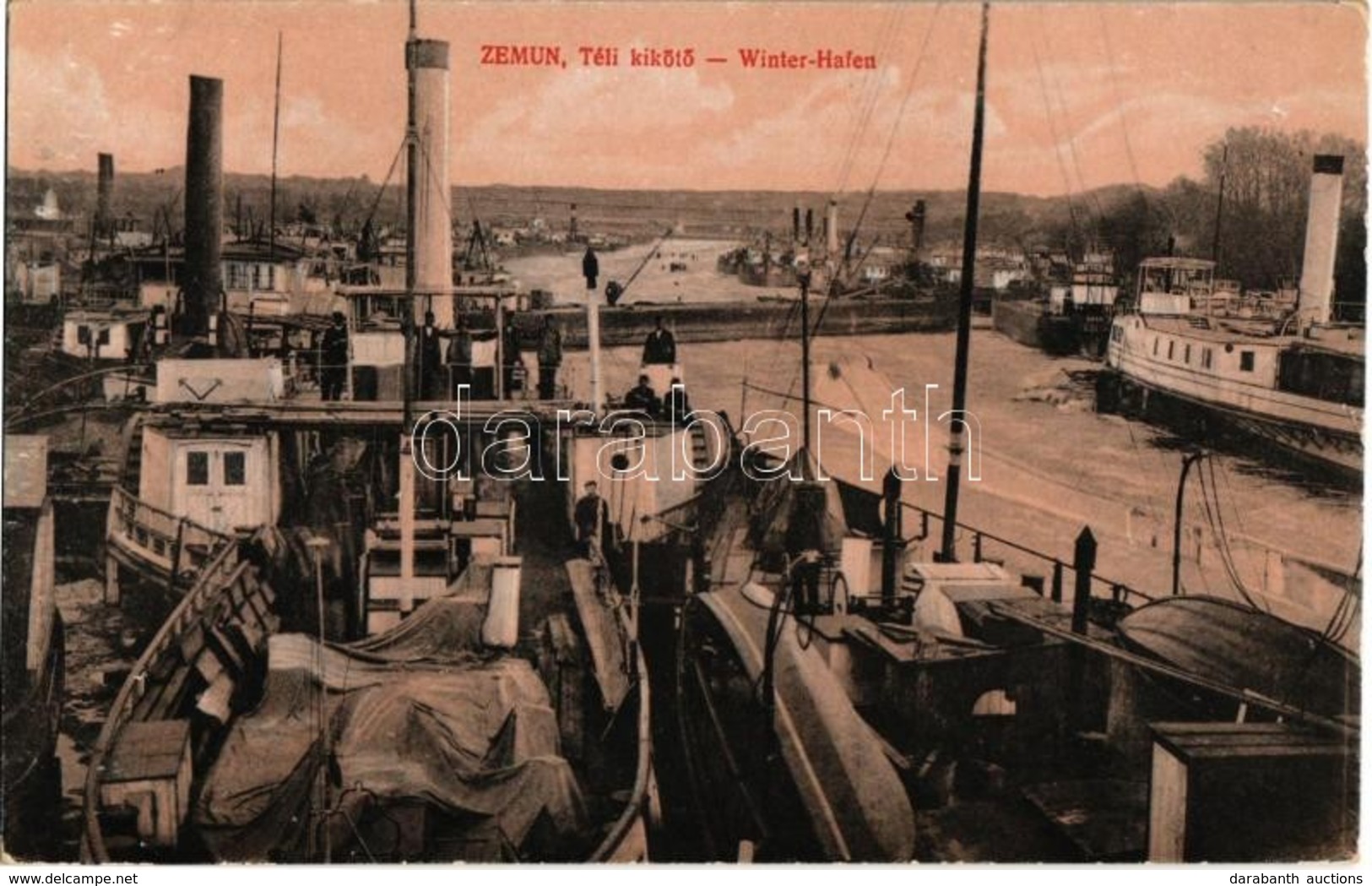 ** T2 Zimony, Semlin, Zemun; Téli Kikötő, Gőzhajók / Winter Sport With Steamships - Non Classés