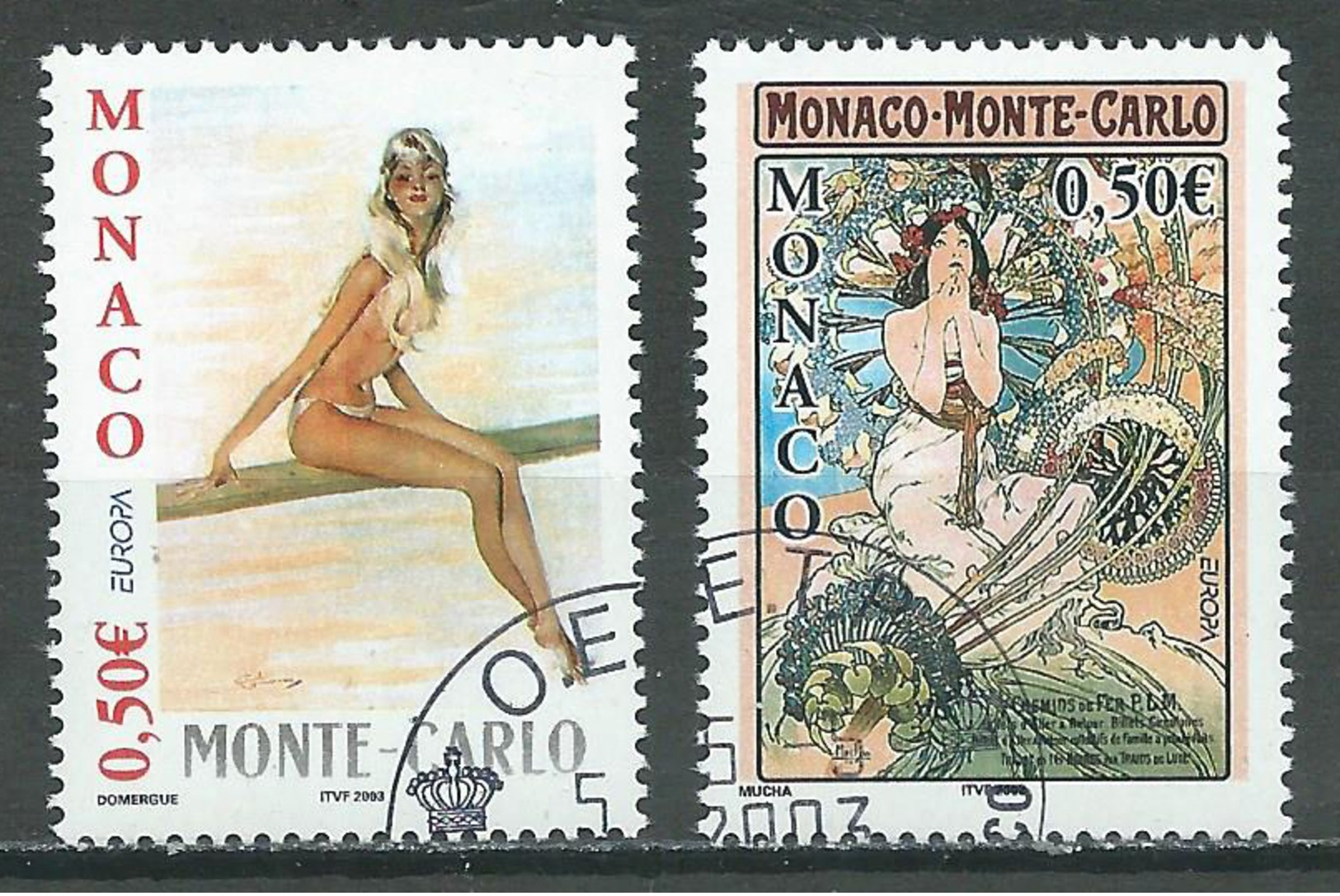 Monaco YT N°2393/2394 Europa 2003 Art De L'affiche Oblitéré ° - 2003