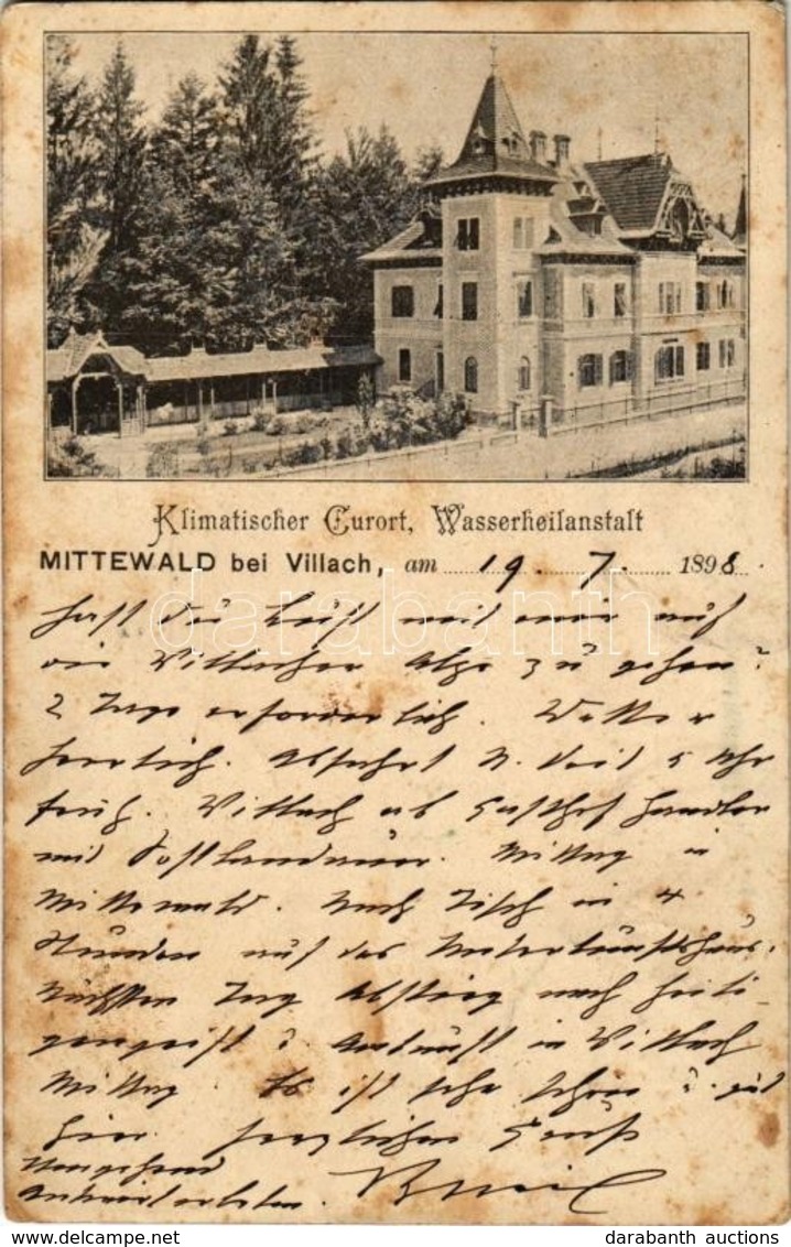 T2/T3 1898 Mittewald Bei Villach, Klimatischer Curort, Wasserheilanstalt / Spa, Bathing House (fl) - Unclassified