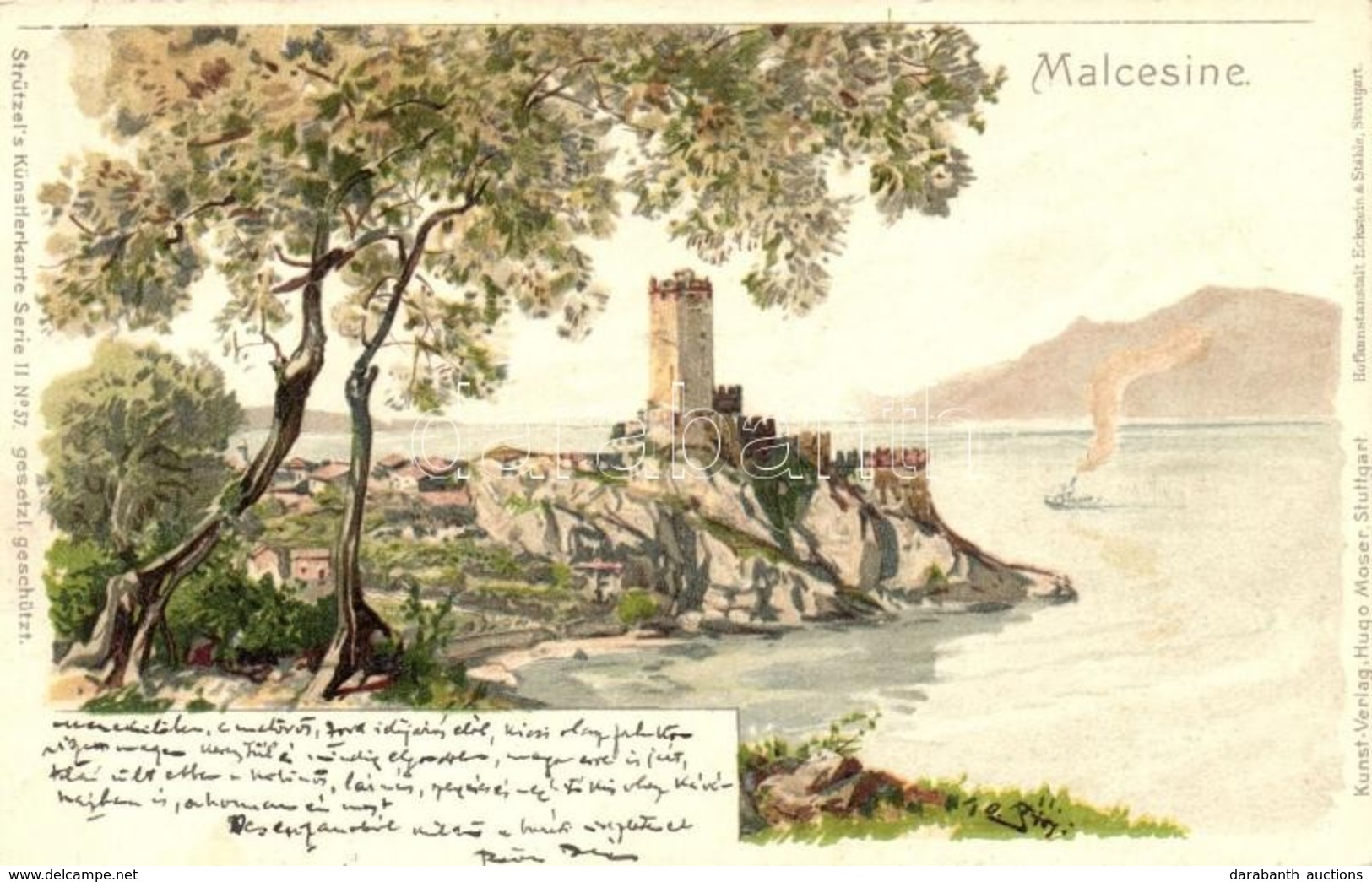 T2 Malcesine, Hofkunstanstalt Eckstein & Stahle, Strützel's Künstlerkarte Serie II. No. 57. Litho S: Otto Strützel - Zonder Classificatie