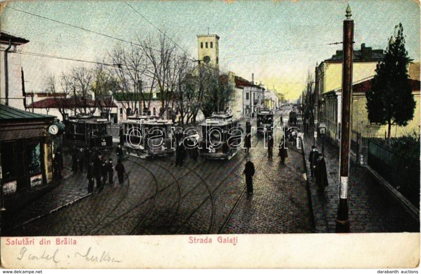 T2/T3 1906 Braila, Strada Galati / Street View With Trams (EK) - Non Classés