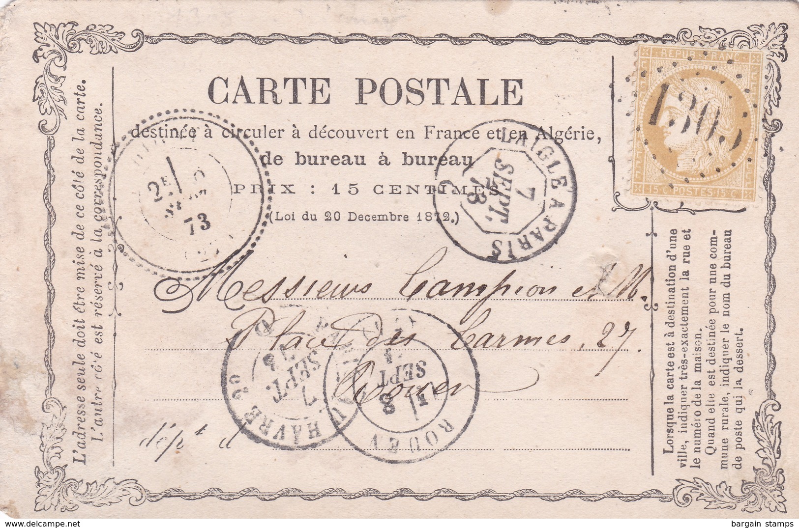 France - Y&T 59 Sur Carte Postale Oblitération GC 1305 - Digny - Eure-et-Loir - Autres & Non Classés