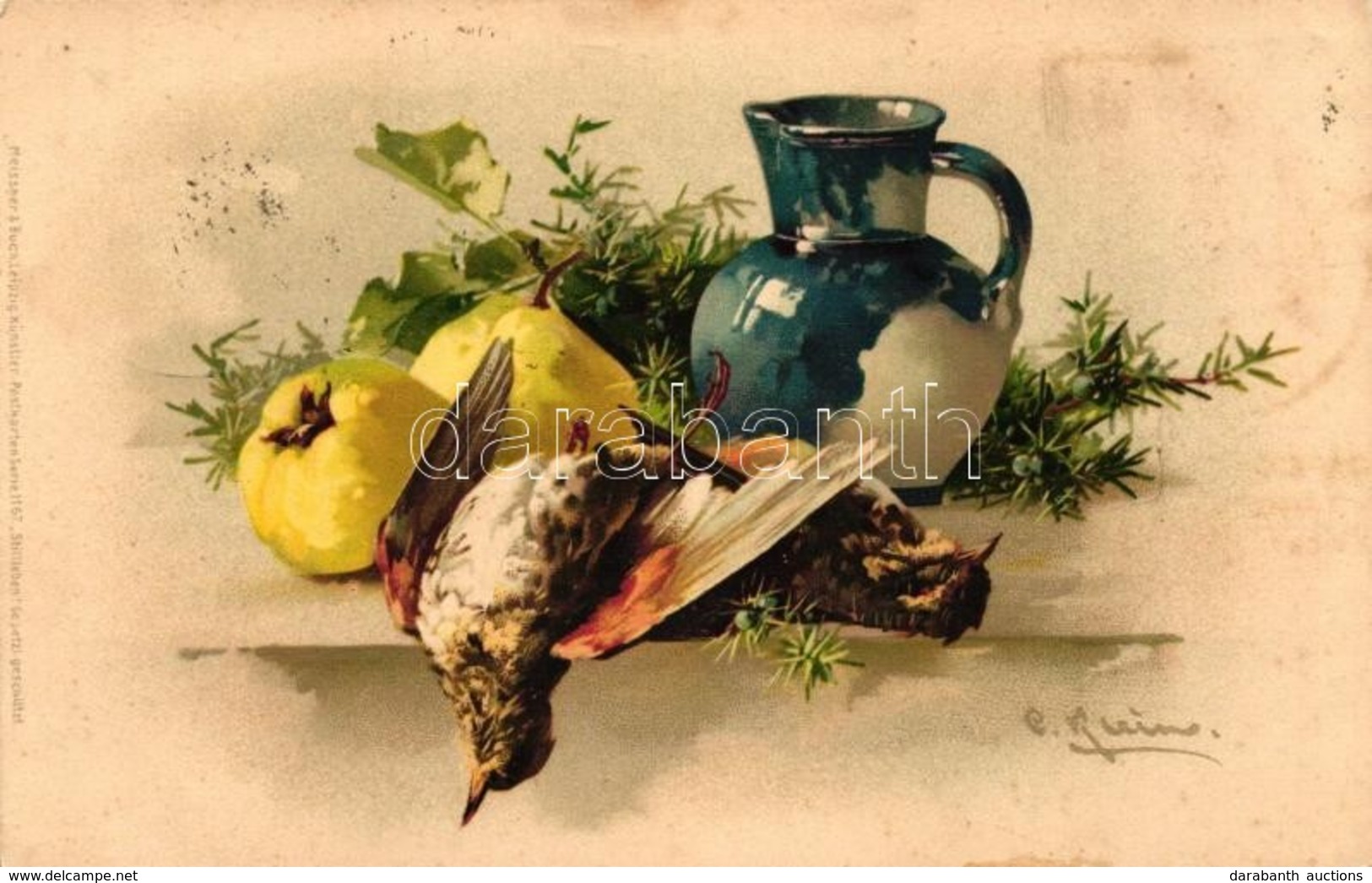 T2 Dead Birds In Still Life, Meissner & Buch Künstler-Postkarten Serie 1167. Litho - Non Classés