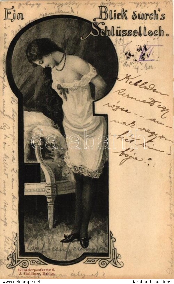 T2/T3 'Ein Blick Durch's Schlüsselloch' Künstlerpostkarte 6. J. Goldiner; Erotic Postcard (EK) - Unclassified