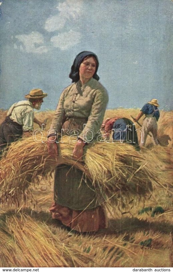 ** T2/T3 A Warm Day. Harvest, Folklore Art Postcard. S: Prof. E. Henseler (EK) - Zonder Classificatie