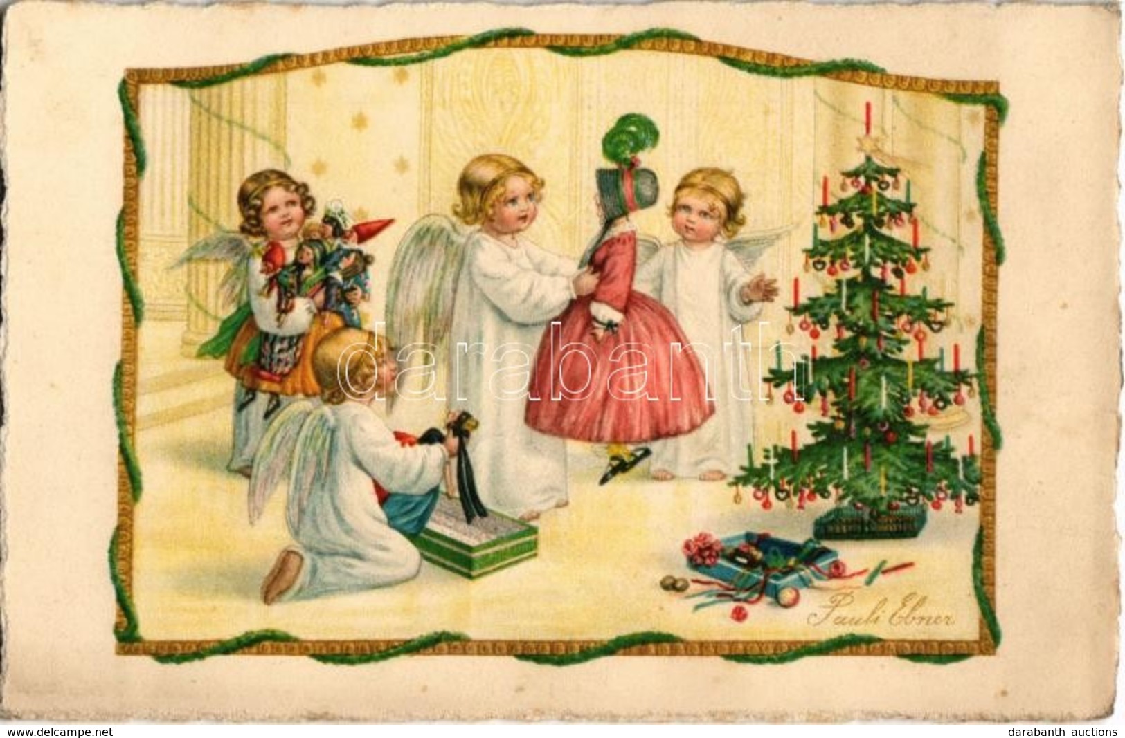 * T2 Children Art Postcard At Christmas. A.R. B. Dondorf No. 2482. Litho S: Pauli Ebner - Non Classés