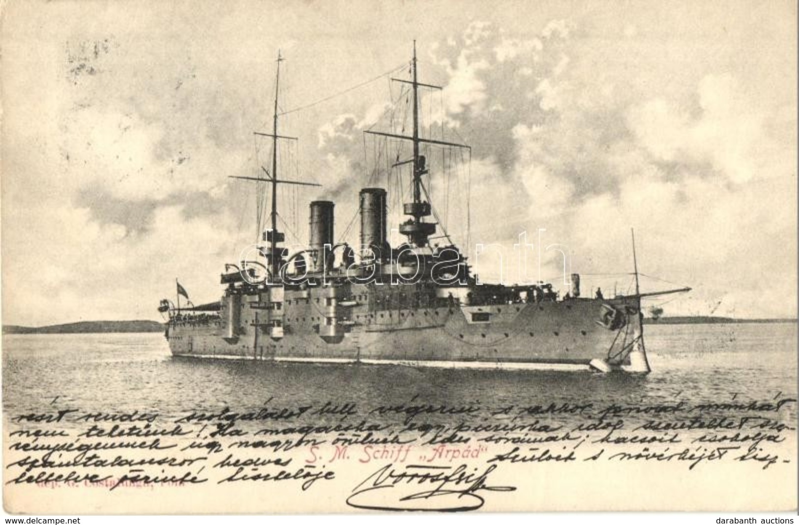 T2 SMS Árpád K.u.K. Haditengerészet Habsburg-osztályú Csatahajója. G. Costalunga / K.u.K. Kriegsmarine. Warship Of The A - Unclassified