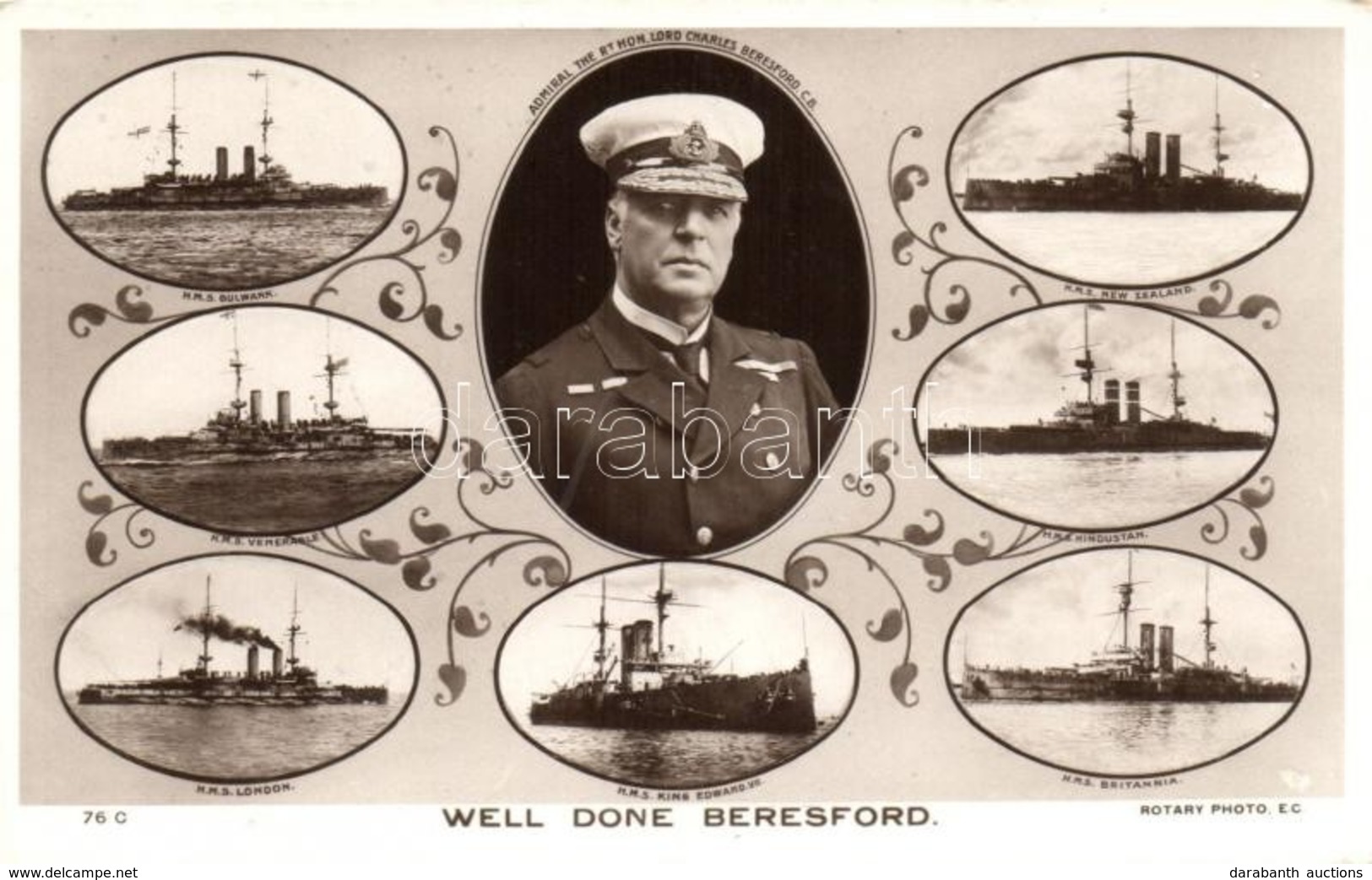 ** T1/T2 Well Done Beresford; British Navy; HMS Bulwark, HMS Venerable, HMS London, HMS New Zealand, HMS Hindustan, HMS  - Unclassified