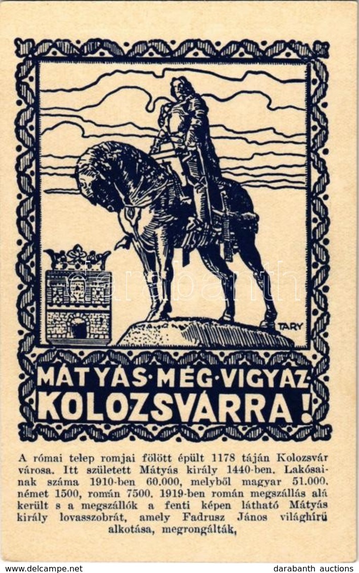 ** T2 Mátyás Még Vigyáz Kolozsvárra! / Hungarian Irredenta Propaganda, Cluj S: Tary - Unclassified