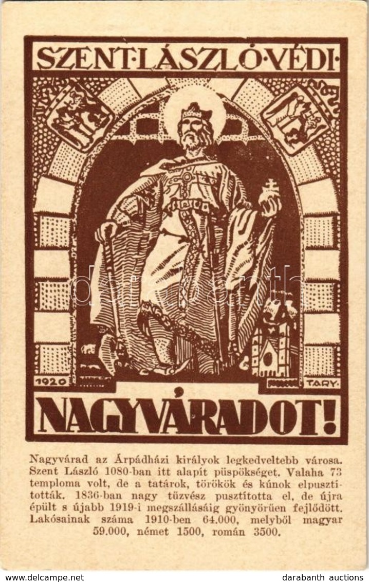 ** T2 Szent László Védi Nagyváradot! / Hungarian Irredenta Propaganda, Oradea S: Tary (EK) - Zonder Classificatie