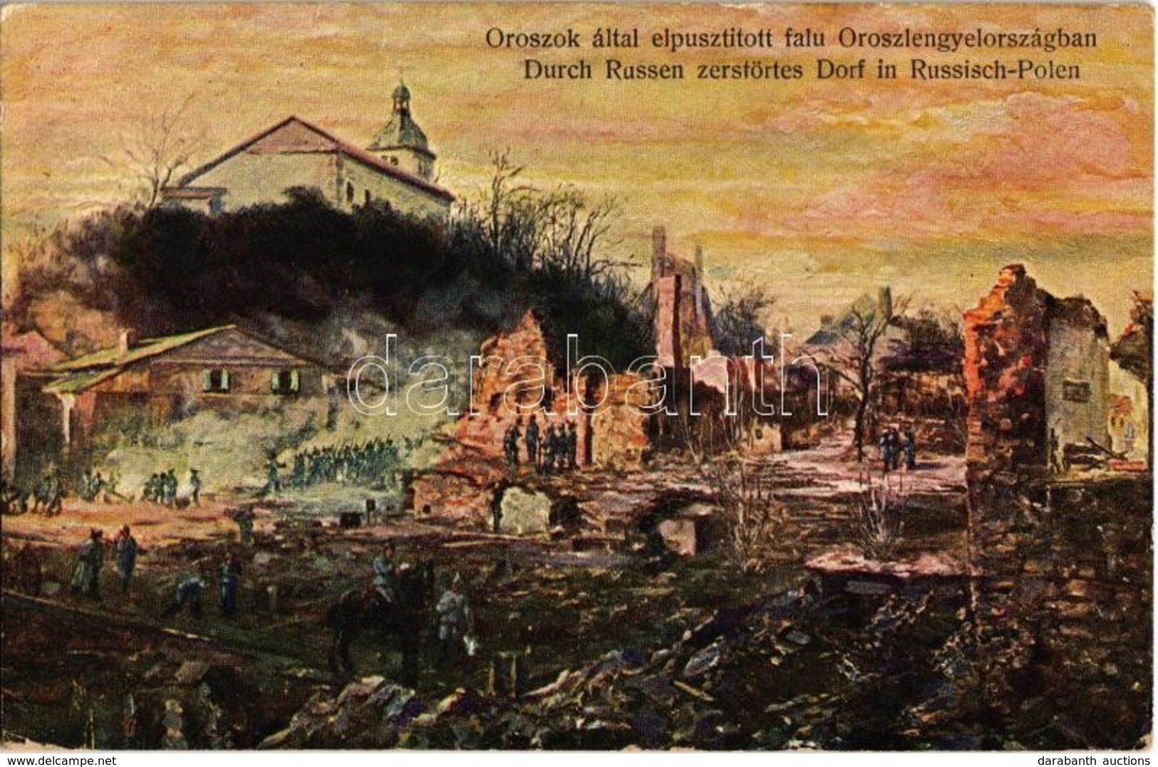 T2/T3 1916 Oroszok által Elpusztított Falu Oroszlengyelországban / Durch Russen Zerstörtes Dorf In Russisch-Polen / WWI  - Non Classés