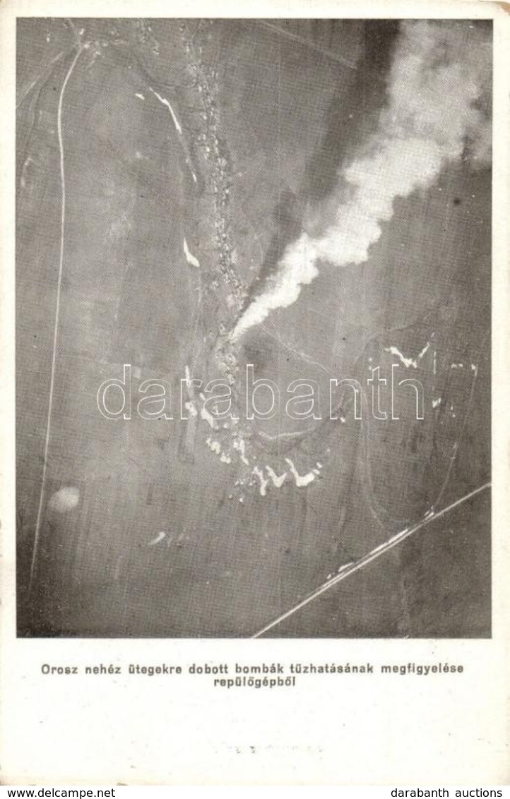 ** T2/T3 Orosz Nehéz ütegekre Dobott Bombák Tűzhatásának Megfigyelése Repülőgépből / WWI K.u.K. Military, Bombing Of The - Unclassified