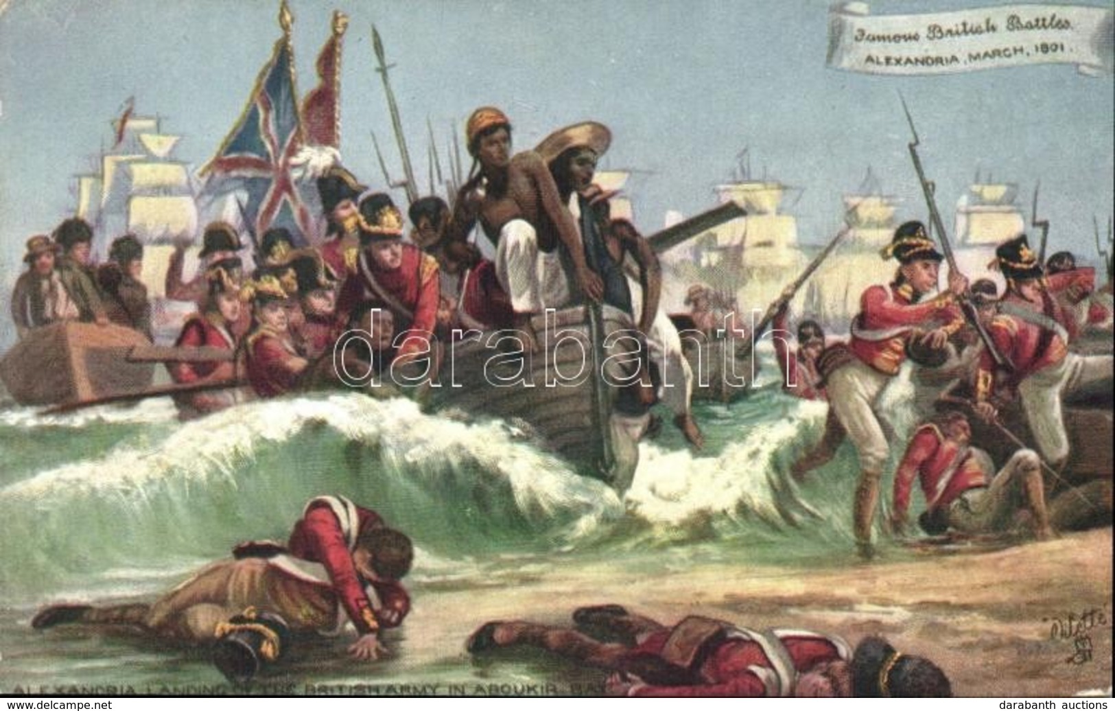 ** T2 Alexandria, Landing Of The British Army In Aboukir Bay; Raphael Tuck & Sons Oilette 'British Battles' 9134. - Non Classés